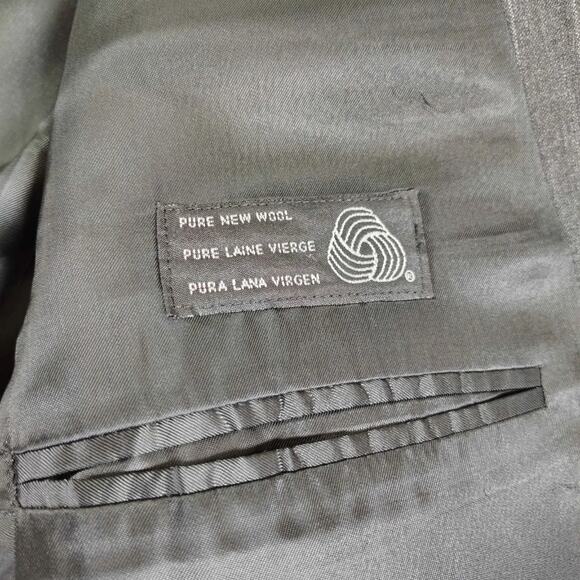 VTG CHAPS Ralph Lauren Men's 2 Piece Suit Dark gray Pin striped -Size: 46L / 42W - Picture 8 of 16